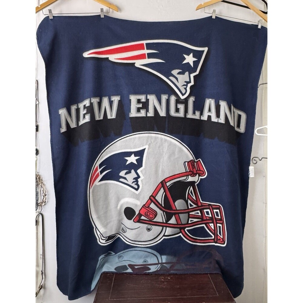 New England Patriots NFL Fleece Throw Blanket Northwest 50x60 Blue Football